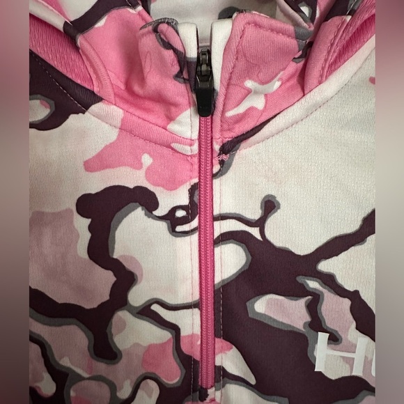 Huk ICON X current camo Hoodie. Pink & Brown Camo Size S - Picture 5 of 9